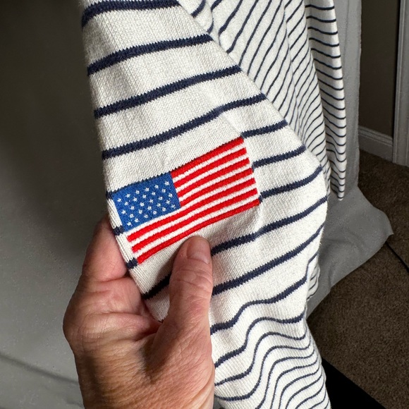 🍇 Vineyard Vines Navy & White Striped 1/4 Zip Pullover Size XXS Nautical - Picture 3 of 5